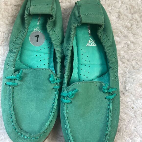 Hush Puppies Women's HPO2 FLEX Mint Green Leather Slip-On flats Medium Moyen SZ7 - Picture 9 of 9